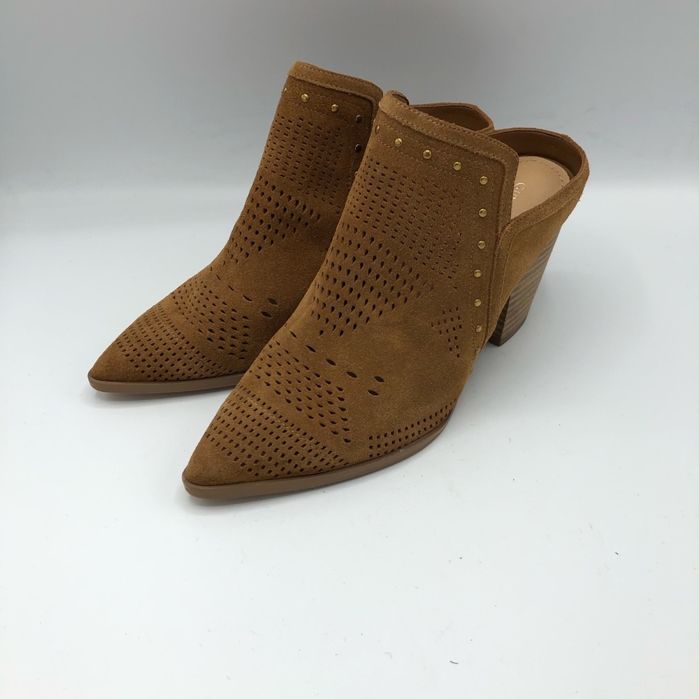 Gibson & Latimer Cognac Suede Mule Boots/Booties